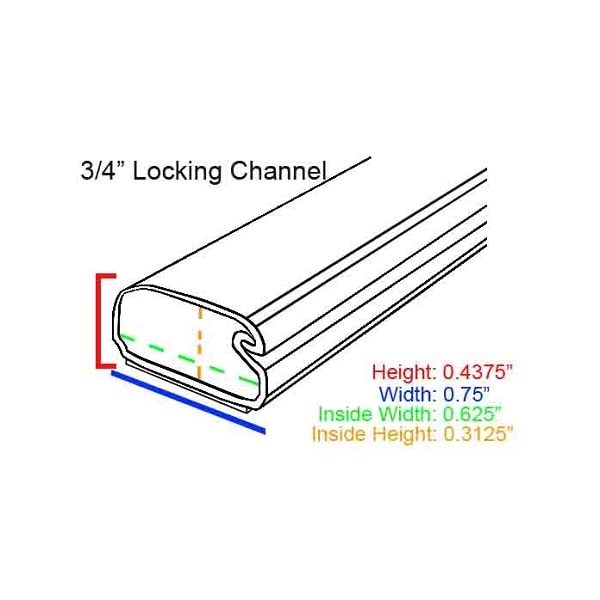Locking Channels- 3/4" x 4ft- Beige